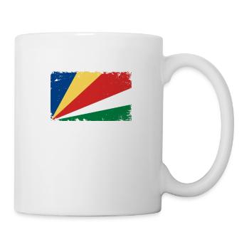 Seychellen Herzschlag Flagge Vintage Seychellen - Tasse - Weiß - Rechts