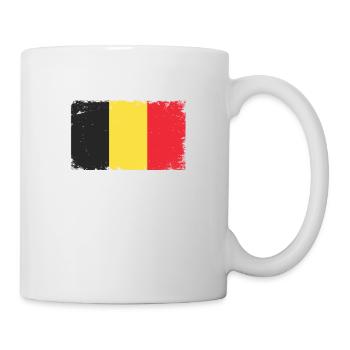 Belgium Heartbeat Flag Vintage Belgium - Mug - white - Right