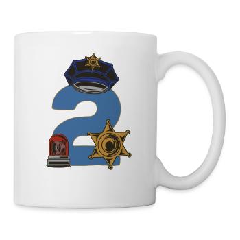 Je suis policier de la fête d’anniversaire d’un enfant depuis 2 ans - Mug blanc - blanc - Droite