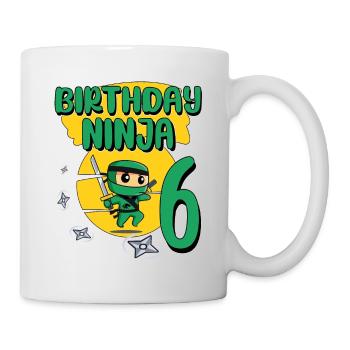 Kids Ninja 6th Birthday Boy Gift 6 years - Mug - white - Right