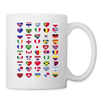 Drapeaux nationaux Drapeaux nationaux Forme du cœur - Mug blanc - blanc - Droite