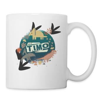Timo - Beau nom de garçon avec des dinosaures cool - Mug blanc - blanc - Droite