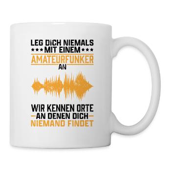 Amateurfunker kennen Orte Hobbyfunk Funkamateur - Tasse - Weiß - Rechts