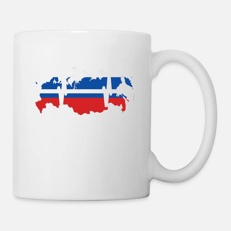 Russie Battements de cœur Drapeau Russie - Mug blanc - blanc