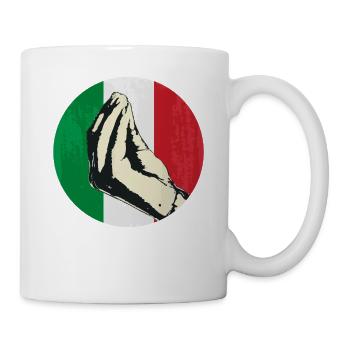 Sprechende italienische Handgeste Fun Geschenk - Tasse - Weiß - Rechts