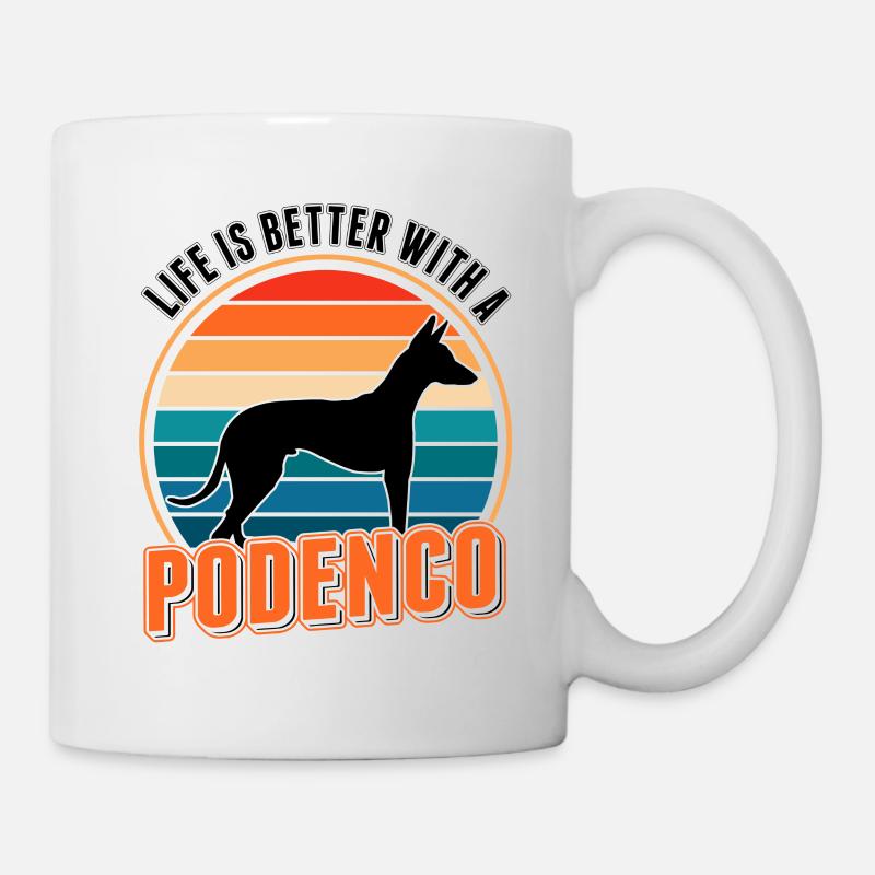 Life is better with a Podenco Canario - Mug - white