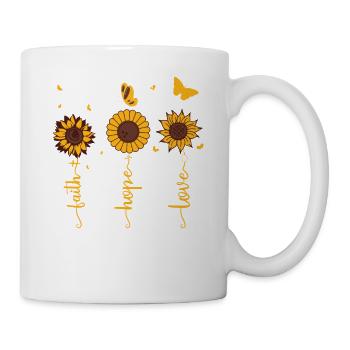 Faith Hope Love Motivation Lebensmoto Saying - Mug - white - Right