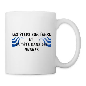 Citation inspirante "La tête dans les nuages" - Mug blanc - blanc - Droite