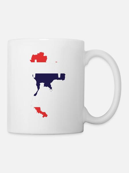 Thailand Heartbeat Flag Vintage Thailand - Mug - white