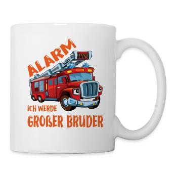 Ich Werde Großer Bruder Feuerwehr Brüder Geschenk - Tasse - Weiß - Rechts