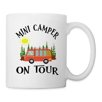 Camping Bus Camper on Tour Roadtrip - Mug - white - Right
