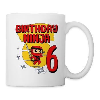 Kids Ninja 6th Birthday Boy Gift 6 years - Mug - white - Right