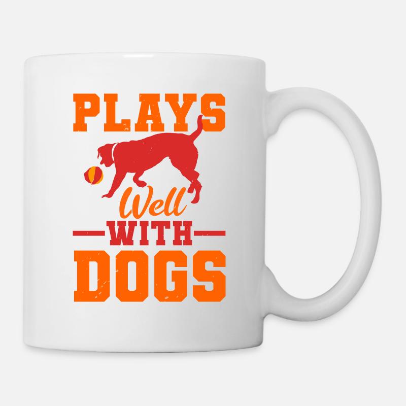 Joue bien avec les chiens - Mug blanc - blanc
