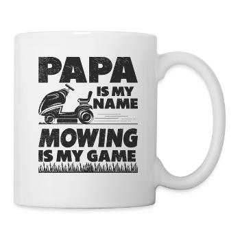 Tondeuse papa jardinier paysager - Mug blanc - blanc - Droite