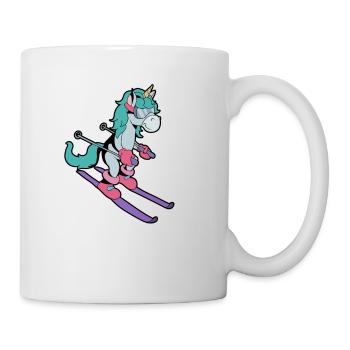 Comic Unicorn skis - Mug - white - Right