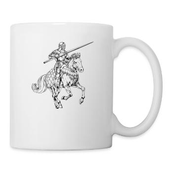 Chevalier médiéval à cheval - Tjosten - Mug blanc - blanc - Droite