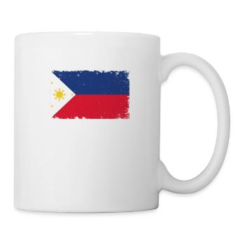 Philippinen Herzschlag Flagge Vintage Philippinen - Tasse - Weiß - Rechts