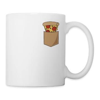 Pizza Dans la poche de poitrine Imprimé Italie Nourriture Cadeau - Mug blanc - blanc - Droite