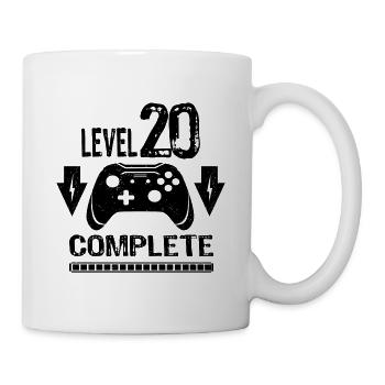 20. Geburtstag Männer Gamer Level 20 Complete - Tasse - Weiß - Rechts