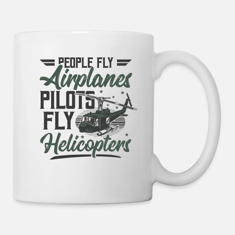 Les pilotes d’hélicoptères drôles volent des hélicoptères - Mug blanc - blanc