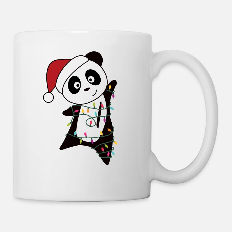 Panda Noël Neige Hiver Animaux Pandas - Mug blanc - blanc