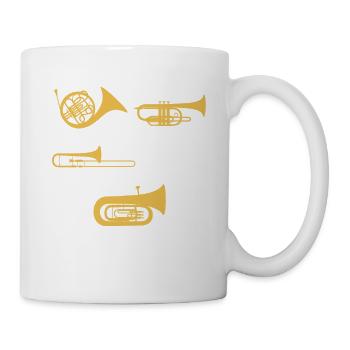 Waldhorn Musikinstument Hornist Waldhornspieler - Mug blanc - blanc - Droite