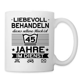 45 Jähriges Dienstjubiläum Firmenjubiläum - Tasse - Weiß - Rechts