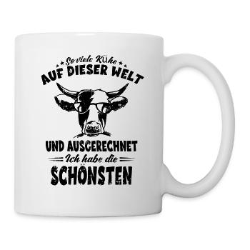 Rinder Bauern Kuh Bauer Landwirte - Coole Kühe - Tasse - Weiß - Rechts