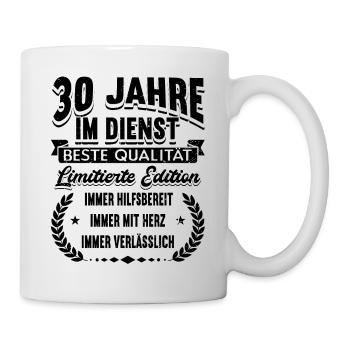 30 Jähriges Dienstjubiläum Firmenjubiläum - Tasse - Weiß - Rechts