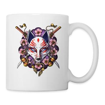 Kitsune Masque de renard japonais - Mug blanc - blanc - Droite