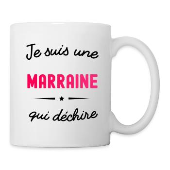 je suis une marraine qui déchire famille - Mug blanc - blanc - Droite