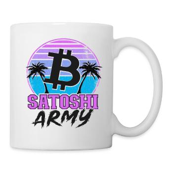 Satoshi Army Retrowave Crypto-monnaies Bitcoin - Mug blanc - blanc - Droite