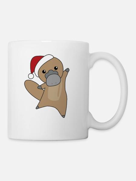 Schnabeltier Weihnachten Schnabeltiere süße Tiere - Tasse - Weiß