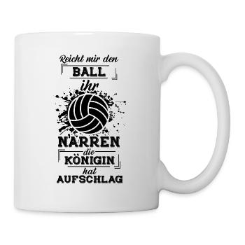 Volleyballtrainer Spruch, Volleyball Geschenk - Tasse - Weiß - Rechts