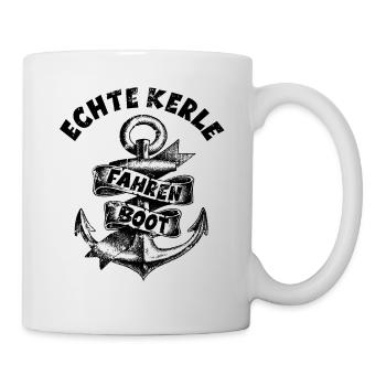 Echte Kerle Fahren Boot - Segeln Motorboot Skipper - Tasse - Weiß - Rechts