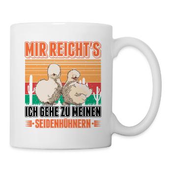 Seidenhuhn Seidenhühner Silkie Chicken - Tasse - Weiß - Rechts