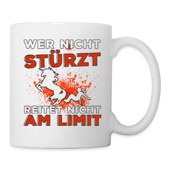 Lustige Pferde Reiten Sprüche Reiter Reiterin - Tasse - Weiß - Rechts
