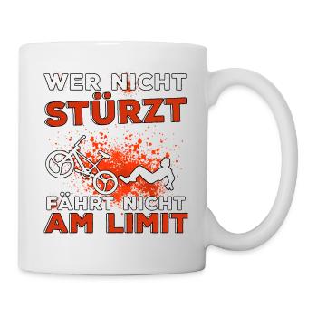 Lustige Fahrrad Sprüche Radsport Fahrradfahrer MTB - Tasse - Weiß - Rechts