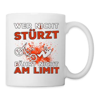 Lustige Fahrrad Sprüche Radsport Fahrradfahrer MTB - Tasse - Weiß - Rechts