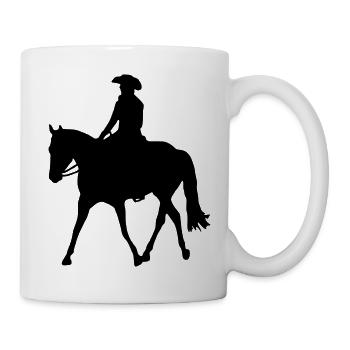 Westernreiter im Jog - Tasse - Weiß - Rechts