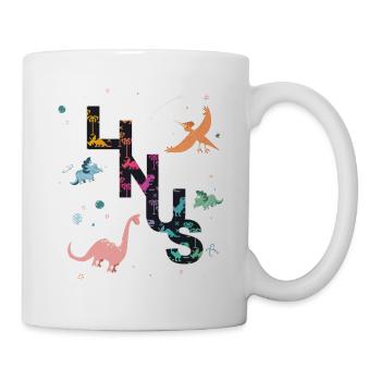 Linus - Beautiful boy name with cool dinosaurs - Mug - white - Right