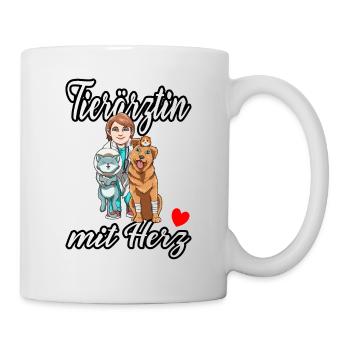 Tierärztin mit Herz - Tasse - Weiß - Rechts