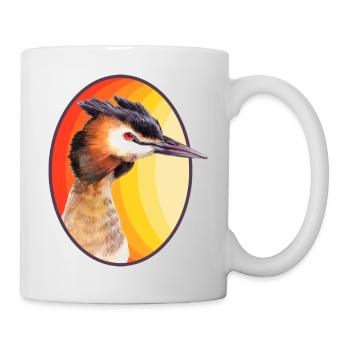Grand grèbe huppé - Mug blanc - blanc - Droite