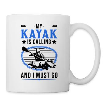 My kayak is calling Kajak Kajakfahrer - Tasse - Weiß - Rechts