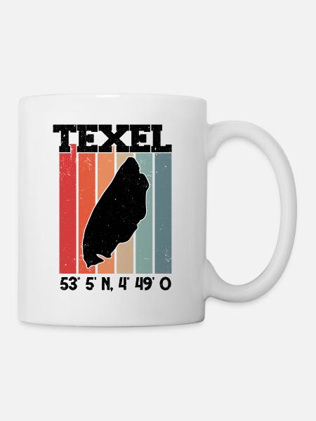 Texel Koordinaten Niederlande Urlaub - Tasse - Weiß