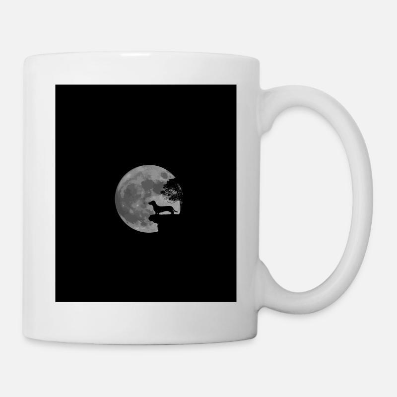 Dackel Vollmond - Tasse - Weiß