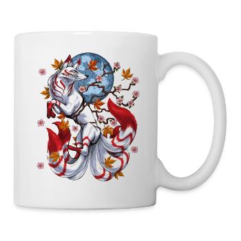 Japanischer Fuchs Kitsune - Tasse - Weiß - Rechts