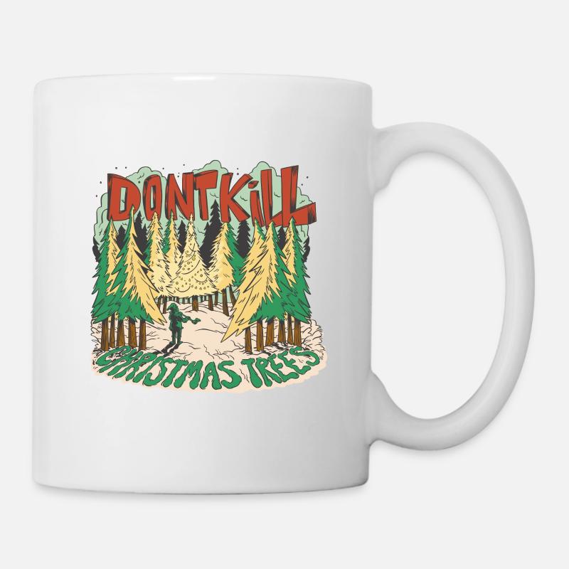 Ne tuez pas les arbres de Noël Hache de Noël - Mug blanc - blanc