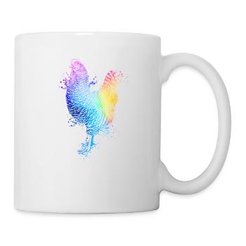 Colorful drawing of an Amrock chicken - Mug - white - Right