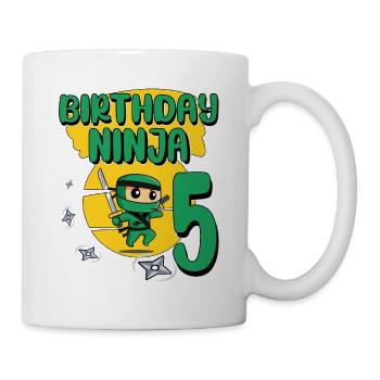 Kids Ninja 5th Birthday Boy Gift 5 years - Mug - white - Right